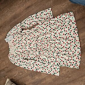 CAT & JACK CHRISTMAS HOLIDAY POLKA-DOT DRESS POCKETS LARGE 10 / 12 NWT